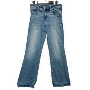 American Eagle Kick Bootcut Jeans Womens 4 Short Next Level Stretch Blue Wash
